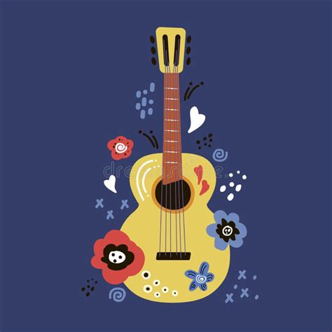 Ilustra O Vetorial Desenhado M O Plana De Guitarra Instrumentos