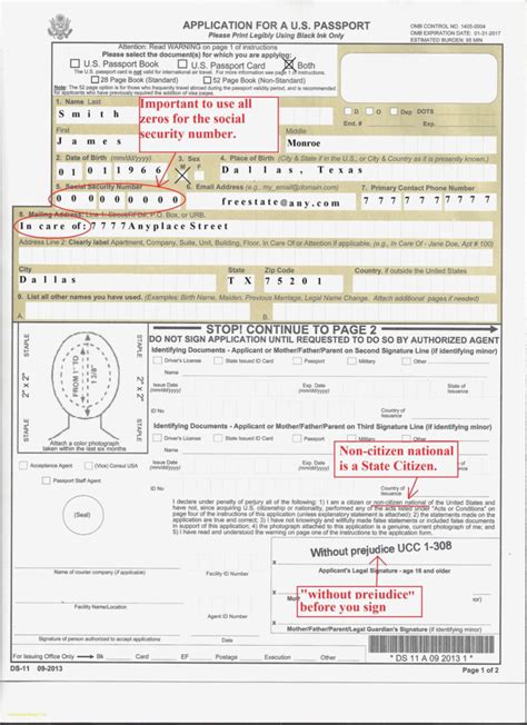 Sample Completed Us Passport Application Form USPassportForm Net