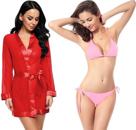 Buy Iyaracollection Women Red Self Design Net Lingerie Robe Set Online At Best Prices In India