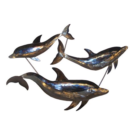 Dolphin Trio on Black Marble Base | Bella Coastal Decor