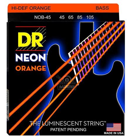 JUEGO DE CUERDAS DR PARA BAJO ELECTRICO MEDIUM 45 105 NEON ORANGE NOB 45