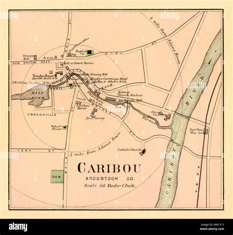 Caribou maine map hi-res stock photography and images - Alamy