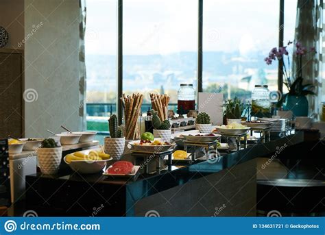 Alimento De Abastecimento Do Bufete No Restaurante Do Hotel Close Up