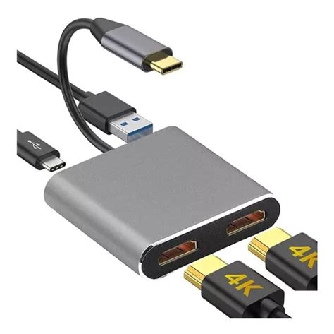 Adaptador Usb C A Doble Hdmi 4k De 30hz Cuotas Sin Interés