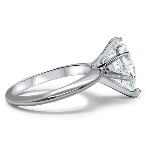 14k White Gold Pear Cz Cubic Zirconia Solitaire Engagement Etsy