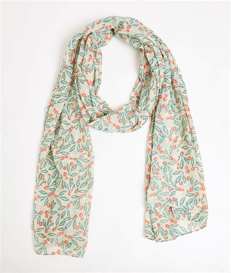 Foulard léger imprimé femme MENTHE Grain de Malice