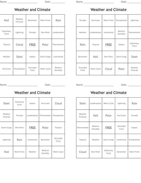 Weather And Climate Word Search Wordmint