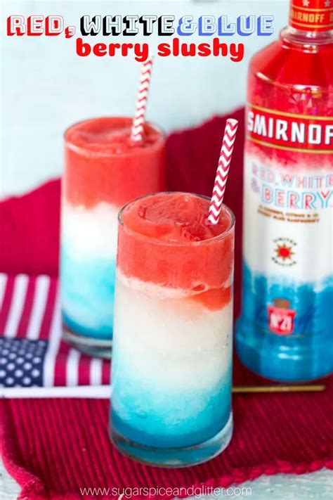 Red White And Blue Slushy Cocktail Sugar Spice And Glitter