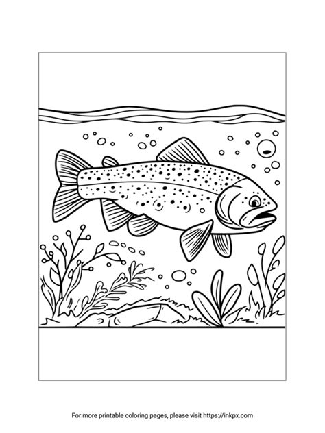 Printable Trout Coloring Sheet · Inkpx