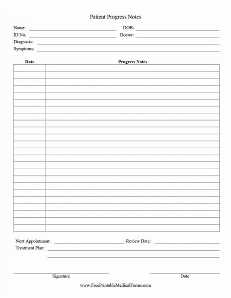 Free Printable Progress Notes Template Printable Templates