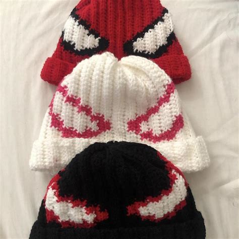 Crochet Spider Man Beanies Your Choice Of Gwen Depop