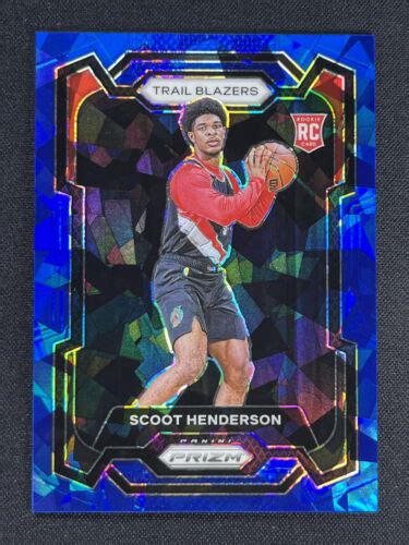 2023 24 Panini Prizm Scoot Henderson 141 Blue Cracked Ice Prizm Rookie