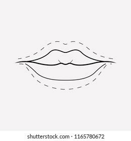 Lips Augmentation Icon Line Element Vector Stock Vector Royalty Free