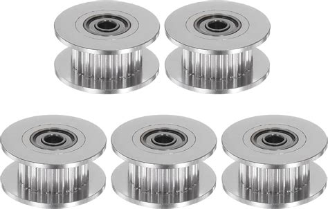 Sourcing Map 5pcs 2GT Idler Pulley 20 Teeth 3mm Bore 18mm Dia Aluminum