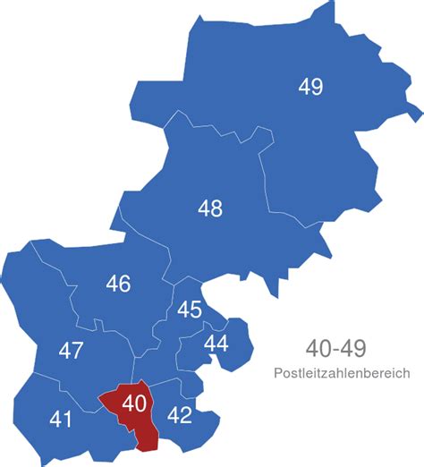 PLZ Gebiete 40 49 interaktive Landkarte | Image-maps.de