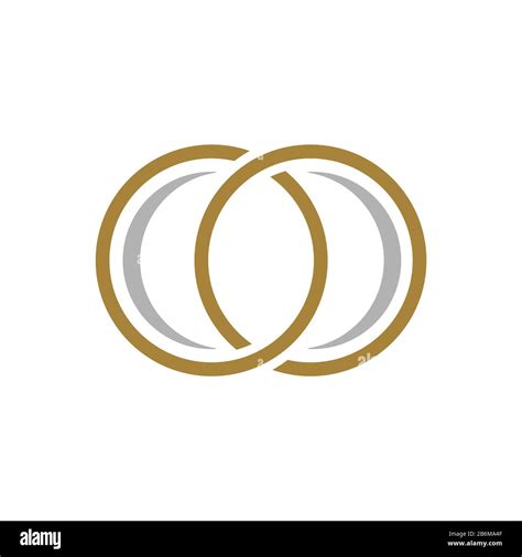 Two Gold Rings Infinity Logo Template Illustration Design Vector Eps