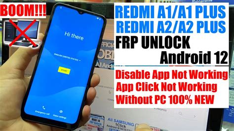 Redmi A1 A1 Plus A2 A2 Plus FRP Bypass Android 12 Without Pc App