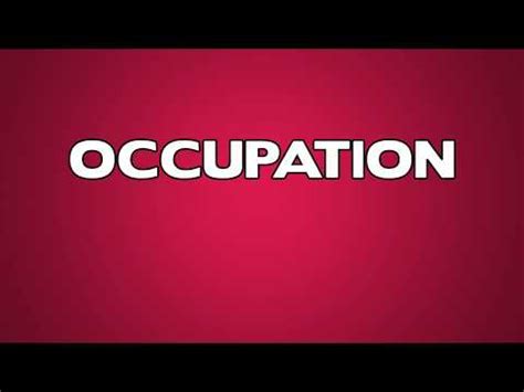 Occupation Meaning – English Video Dictionary