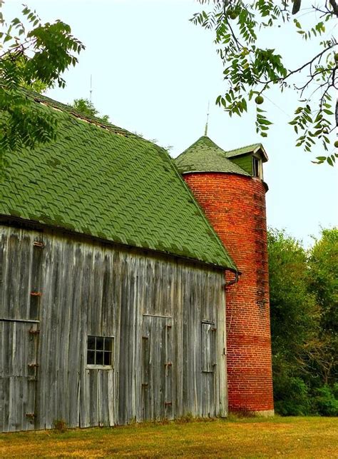 Old Barn With Brick Silo Ii Photograph Old Barn With Brick Silo Ii