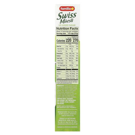 Familia Swiss Muesli Classic Rolled Wholegrains With Fruits Nuts