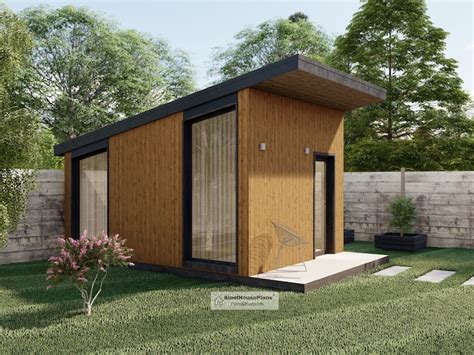 X Modern Garden Shed Plans Studio Backyard Office Blueprints