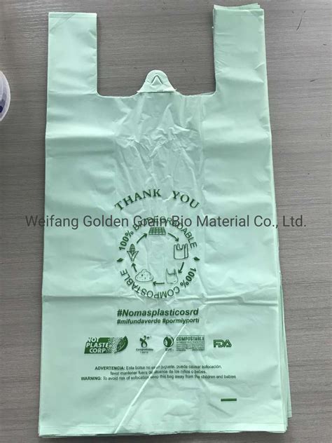 100 Biodegradable Compostable Corn Starch Supermarket Shopping Bags