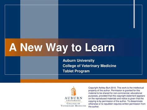 Auburn University College Of Veterinary Medicine Tablet Program Ppt