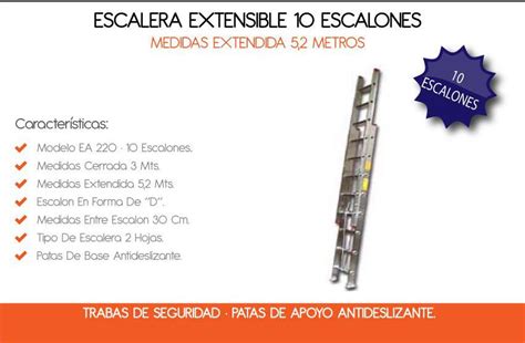 Escalera Aluminio Extensible Escalones Por Tramo Centro De Materiales