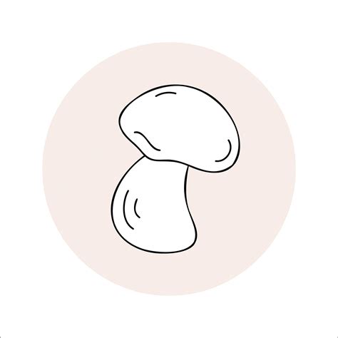 Premium Vector Mushroom Line Icon Black Outline In Circle Vector