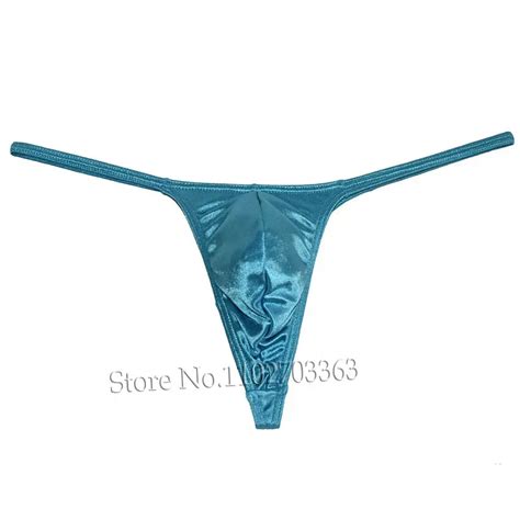 JAXFSTK Mens Bikini Shiny Pouch Micro G String Stretchy Lingerie Mankini T Back Thong Low Rise