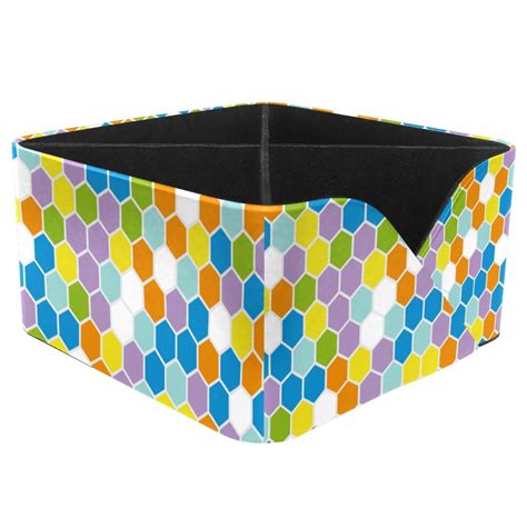 Ownta Yellow Blue White Orange Geometric Hexagon Pattern Square Pencil