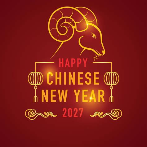 happy chinese  year  year   goat gold design  red