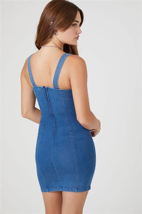 Denim Square Neck Bodycon Dress Forever21us