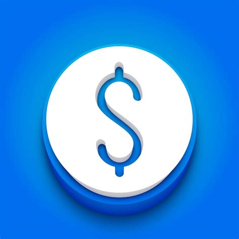 Premium Vector Elegant 3d Blue And White Dollar Coin Icon With Blue