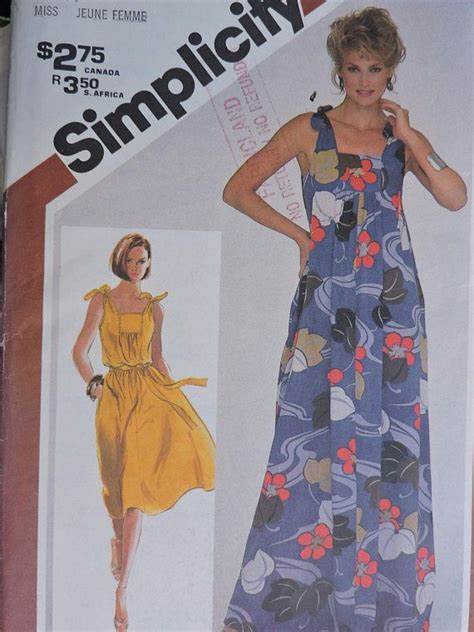 Pullover Sundress Sun Dress Vintage Uncut Simplicity Etsy Maxi