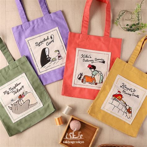 Studio Ghibli Color Canvas Tote Bag Totoro Kiki Spirited Away Howl