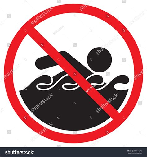 No Swimming Sign Stock Vector Royalty Free 143911345 Shutterstock