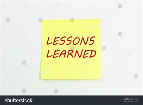 lessons learned word written  yellow stock photo  shutterstock
