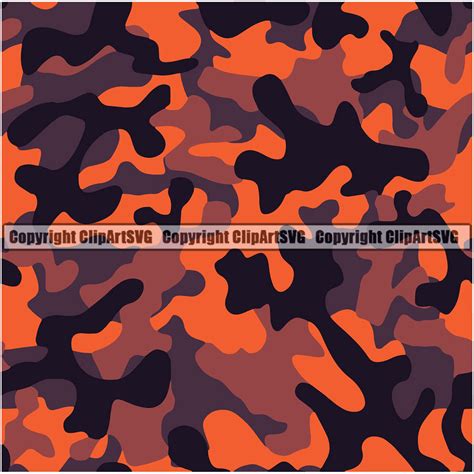 Camo Classic Seamless Pattern Design Orange Black Design Army War Combat Camping Nature Sports