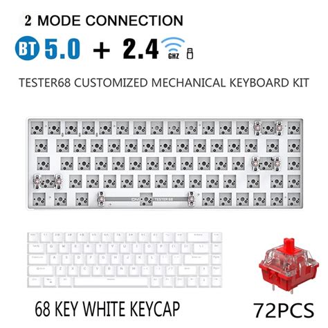 TESTER DIY Hot Swap Mechanical Keyboard Kit Wireless Bluetooth G Mode Gamer Keyboard
