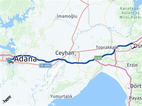 Adana Havalimanı Osmaniye Arası Kaç Km Yol Tarifi