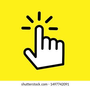 Hand Clicking Linear Icon Pointer Mouse Stock Vector Royalty Free