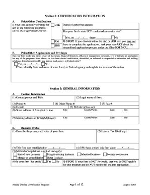 Fillable Online Dot State Ak Dbe Application Form Alaska Department