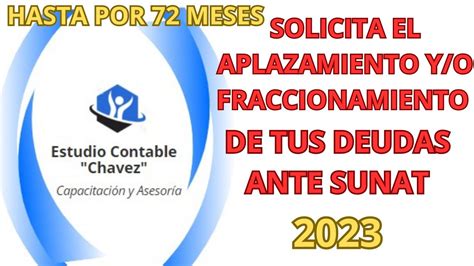 COMO SOLICITAR APLAZAMIENTO Y O FRACCIONAMIENTO DE UNA DEUDA ANTE SUNAT