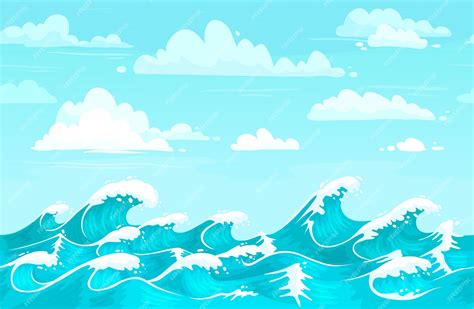 Telón De Fondo De Las Olas Del Océano Ilustración De Fondo De Vector