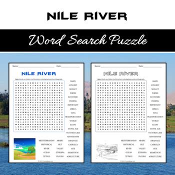 Nile River Word Search Puzzle No Prep Activity Printable Pdf Tpt