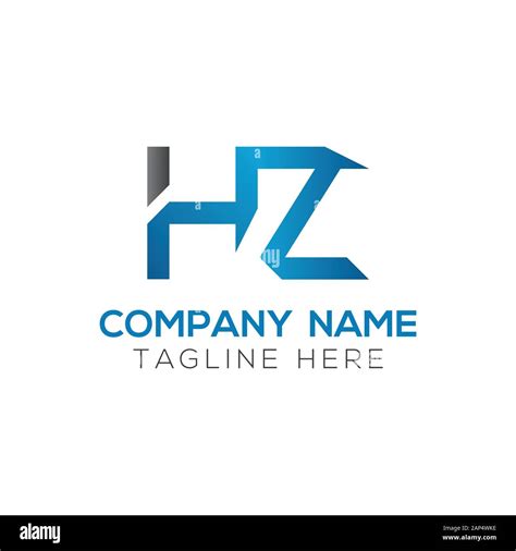 Plantilla vectorial de diseño de logotipo DE LETTER HZ Ilustración Del