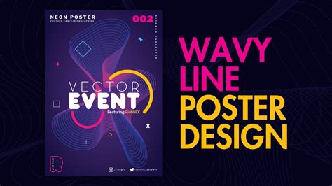 Stunning Wavy Line Poster Design In Adobe Illustrator Youtube