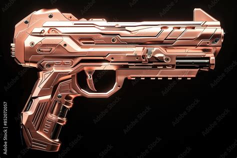 Futuristic Firearm Concept Art, Digital Laser Gun Design, Plasma Pistol Isolated Reference ...