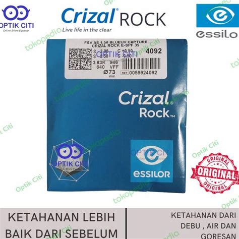 Jual Lensa Kacamata Essilor Crizal Rock 1 56 Blue Uv Capture Original